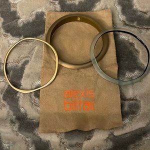 EUC ALEXIS BITTAR TAPERED BANGLE BRACELET GOLD set